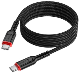 Cablu Date Si Incarcare Hoco Usb-C La Usb-C Power Delivery 60W X59 Victory Lungime 2m Textil Negru