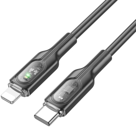 Cablu Date Si Incarcare USB-C - LIGHTNING HOCO U120 27W 1m Negru 