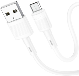Cablu de date Hoco X83 Victory USB / Micro-USB 2.4A 1m Alb 