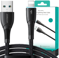 Cablu de date pentru telefon Joyroom Nylon USB-A/Lightning 1 m Negru 
