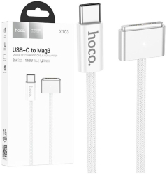 Cablu incarcare magnetic Hoco X103 pentru Laptop USB-C to Mag3 140W 2M Alb 