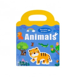 Carte Puzzle cu 34 stickere reutilizabile Animale 