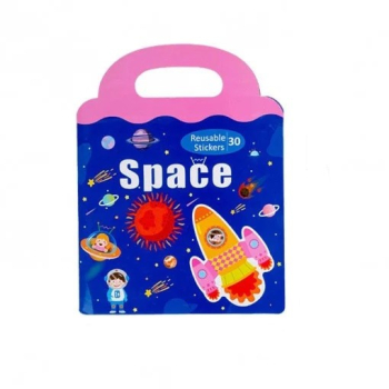 Carte Puzzle cu 34 stickere reutilizabile Spatiul Cosmic 