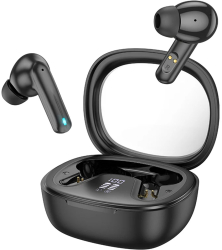 Casti Bluetooth TWS cu Carcasa Transparenta si Display Digital Hoco Shadow EQ6 Black 