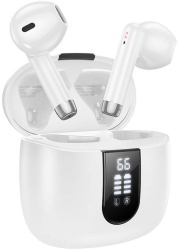 Casti True Wireless Hoco EW36 Stereo Sound Bluetooth 5.3 Touch Control Baterie 400 mAh Autonomie pana la 200h Albe 