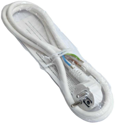 Cordon alimentare Schuko - fire libere 1.5m alb 16A 3500W 3x1.5mm2 cupru 3G1.5 CA15A11 Wconn 