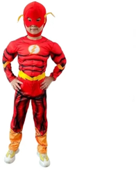Costum Flash pentru copii IdeallStore 5-7 ani rosu