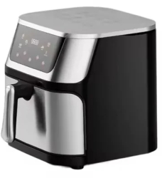 Friteuza cu aer cald capacitate 10 L display digital 6 functii de gatire argintiu 