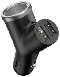 Incarcator auto Baseus CCALL-YX01 Y type Quick Charge 40W 2x USB Output 4.5V/5A +1x bricheta auto negru