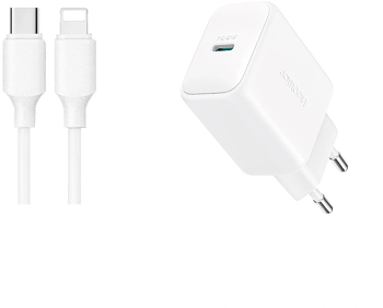 Incarcator de retea Joyroom JR-TCF20 USB-C 20W alb cu cablu USB-C / Lightning 1m 