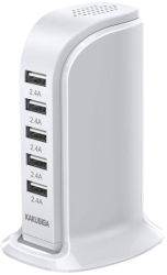 Incarcator KakuSiga 5 intrari USB 2.4 A Incarcare rapida Alb 