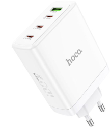 Incarcator pentru Priza USB 3x Type-C Fast Charging 100W Hoco Leader N31 White 