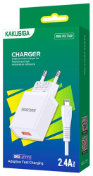 Incarcator retea si cablu de date Lightning 2.4A 1M Alb 