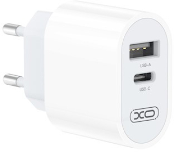 Incarcator retea XO L97 USB/USB-C Fast Charge 2.4A 12W Alb 