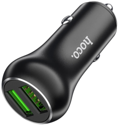 Incarcator telefon pentru masina 2xUSB 36W Hoco Z37 negru 