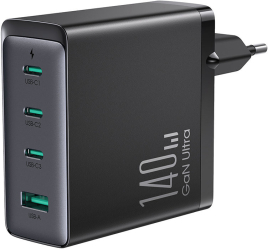 Incarcator USB 3x Type-C 140W + Cablu Type-C 1.2m - JoyRoom JR-TCG05 - Black 