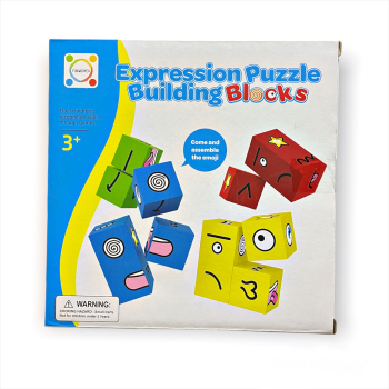 Joc constructie educativ puzzle expresii lemn 12 piese multicolor copii 3+ ani 