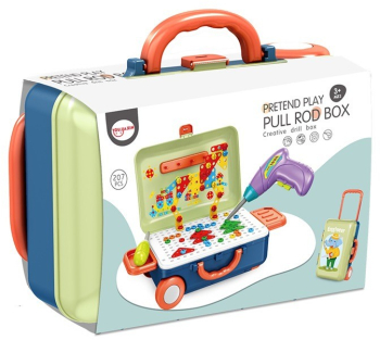 Jucarie Educativa pentru Copii Click Set 207 Piese 6 IN 1 Trusa Bormasina Verde 