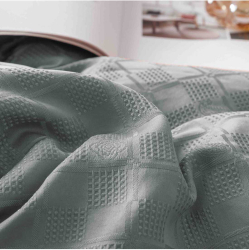 Lenjerie de pat tip jacquard finet gri deschis cu model 6 piese 