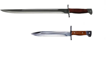 Pachet Cutit si Maceta AK-47 otel inoxidabil 31 cm teaca inclusa