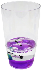 Pahar cu figurine plutitoare violet model cu nava spatiala 250ml 