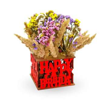 Puzzle 3D Vaza decorativa HAPPY BITHDAY EWA lemn 6 piese 