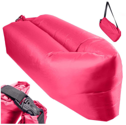 Saltea autogonflabila pentru camping plaja sau piscina tip sezlong 230 - 70cm culoare Roz