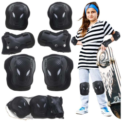 Set pentru copii 6 protectii pentru Genunchi Coate si Incheieturi bicicleta role skateboard patine 