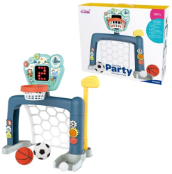 Set Sportiv 3 in 1 pentru Copii - Cos de Baschet Poarta de Fotbal si Joc de Golf cu Sunete si Lumini 