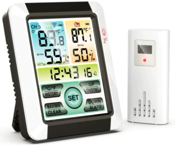 Termometru si higrometru de camera si exterior Danex ceas cu alarma lumina touch indicator comfort digital un senzor portabil citire 