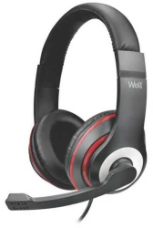Casti PC over-ear Well cu microfon USB HEADSET-S02BK-WL