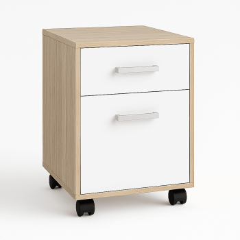 Comoda pentru office E 24 40 x 40 x 56 cm Strejar Sonoma si Alb 