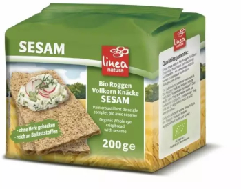 Paine bio crocanta din faina integrala de secara cu susan 200g Linea Natura