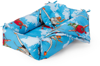 Set Reductor Bebe Nest + Paturica + Pernuta Pentru Formarea Capului Bebelusului Somnart Model Aviator Albastru 