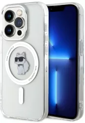 Husa pentru iPhone 14 Pro - Karl Lagerfeld IML MagSafe KLHMP14LHFCCNOT - Transparent Choupette 