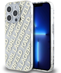 Husa pentru iPhone 15 Pro - Karl Lagerfeld IML Luxury KLHCP15LHKFOEMD - Gold Fullover Logo 
