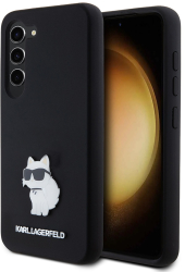 Husa pentru Samsung Galaxy S23 - Karl Lagerfeld Silicone KLHCS23SSMHCNPK - Choupette Metal Pin 