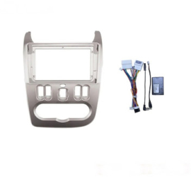 Rama Adaptoare pentru Navigatii Auto de 9 Inch cu Cablaj si Modul Canbus Compatibila cu Dacia Duster I 2010-2013 Culoare Argintiu 