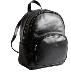 Rucsac dama din piele naturala vachetta negru R115 