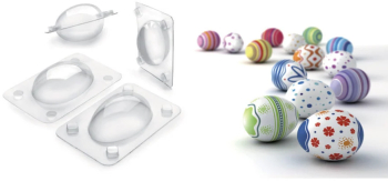 Set 3 forme ciocolata pentru oua de Paste Ibili polietilena 6-7-8 cm transparent 