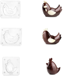 Set 3 forme ciocolata pentru pui Ibili PET 15x7x11 cm transparent 