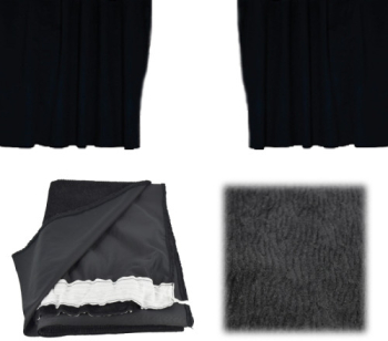 Set 4 Perdelute Interior pentru Camion Scania R din Material Textil Culoare Negru 