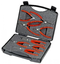 Set clesti inel siguranta Knipex seria 48 si 49 J1 J2 J11 J21 A1 A2 A11 A21 8 piese valiza plastic 