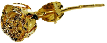 Trandafir placat cu aur de 24K lungime 27 cm in cutie eleganta neagra 