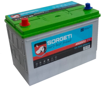 Baterie auto SORGETI ARGENTO EFB Asia Start-Stop 90Ah polaritate inversa
