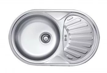 Chiuveta bucatarie cu picurator din inox TWIST ZEU 011B ovala finisaj satinat 