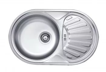 Chiuveta bucatarie cu picurator din inox TWIST ZEU 311B ovala finisaj mat 