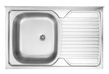 Chiuveta bucatarie din inox cu 1 cuva si picurator TANGO ZM5 011L dreptunghiulara finisaj satinat 