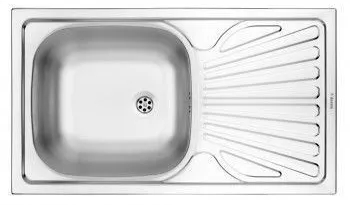 Chiuveta bucatarie din inox cu 1 cuva si picurator TECHNO ZMU 0110 dreptunghiulara finisaj satinat 