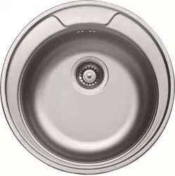 Chiuveta bucatarie inox anticalcar rotunda Kromevye EC146D 1 cuva finisaj linen texturat 510 mm 